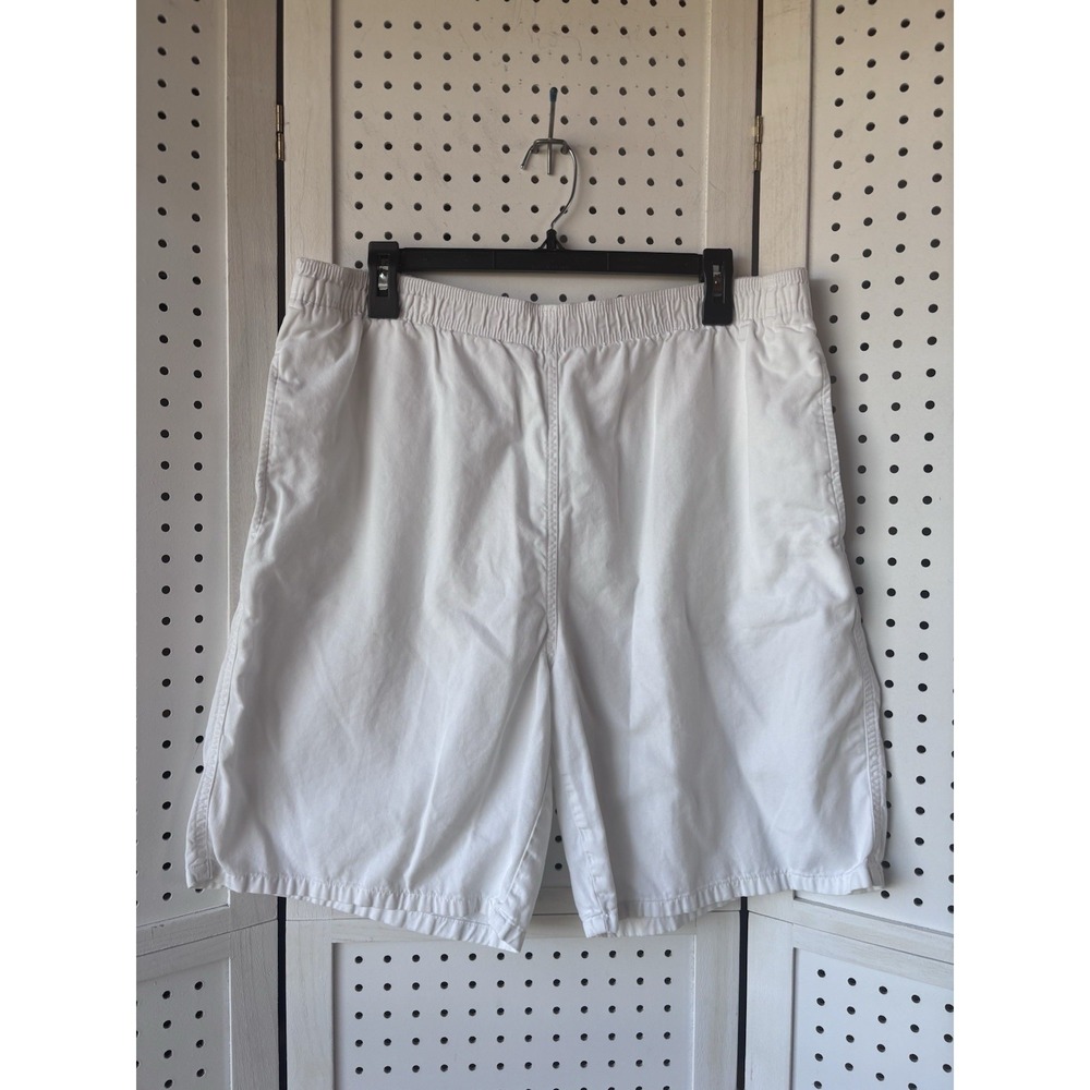 Gap Chino‎ Shorts White Pull On Elastic Waist Cotton Men's Lg Preppy Golf